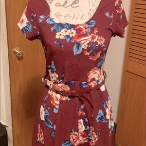 NWOT Iris maroon floral dress